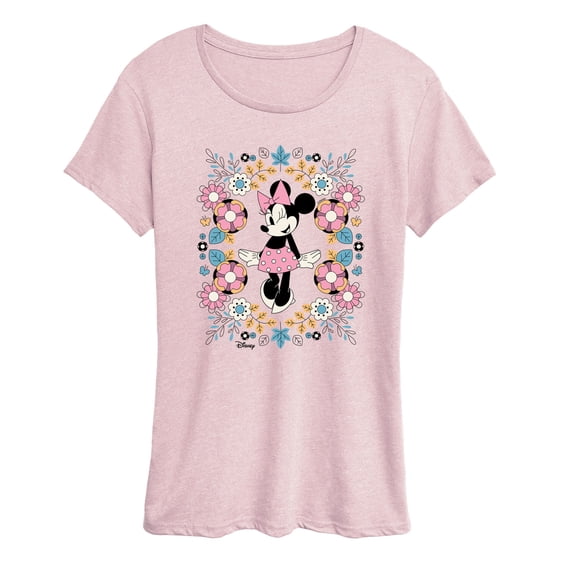 Disney - Minnie Standing In Flower Frame - Women's Short Sleeve Graphic T-Shirt