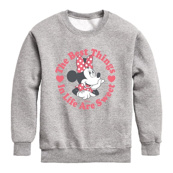 Disney - Minnie Sweet Life - Youth Boys Crew Fleece Sweatshirt