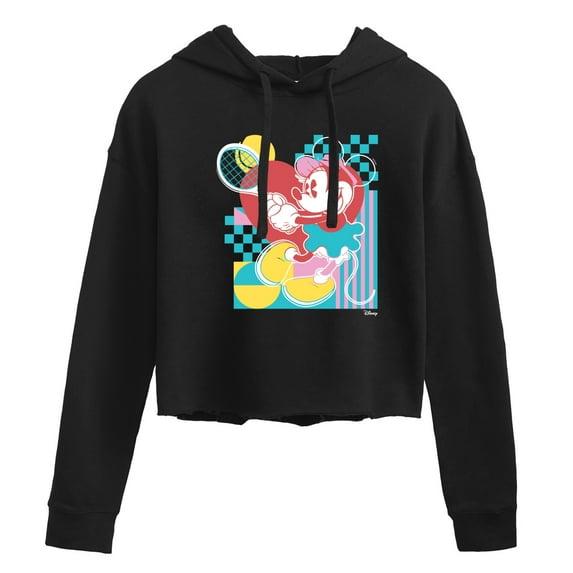 Disney - Minnie Tennis Color Block  - Juniors Cropped Pullover Hoodie