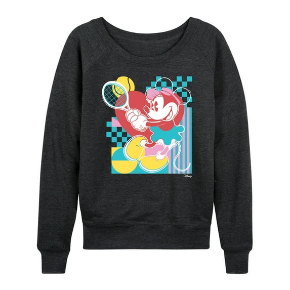 Disney - Minnie Tennis Color Block - Women's Lightweight French Terry Long Sleeve Shirt