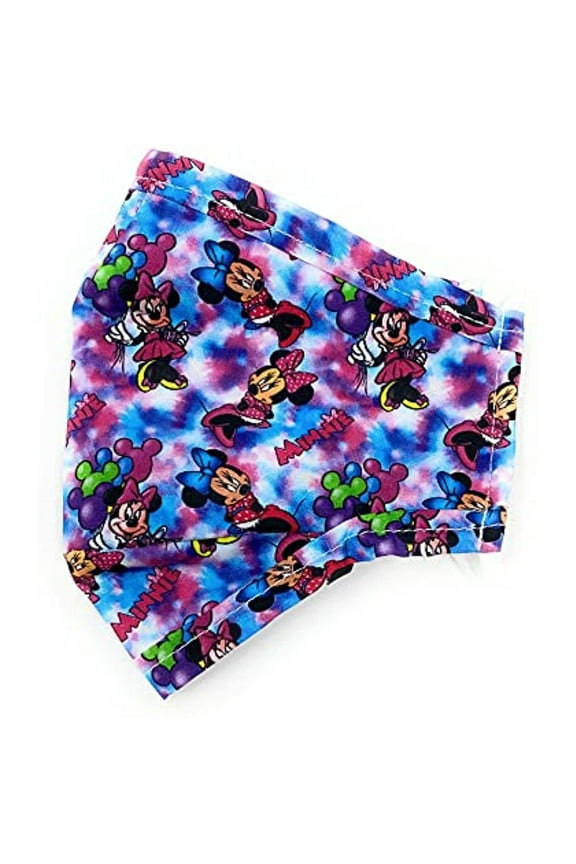 Disney Minnie Tie Dye KIDS Face Mask with Nose Wire Clip - Maskara by BengC