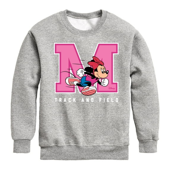 Disney - Minnie Track And Field - Toddler And Youth Crewneck Fleece Sweatshirt