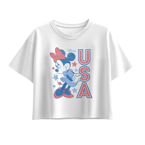 Disney - Minnie Usa - Youth Girls Boxy T-Shirt