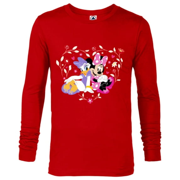 Disney Minnie and Daisy BFF Heart Galentine’s Day - Long Sleeve T-Shirt for Men – Customized-New Red