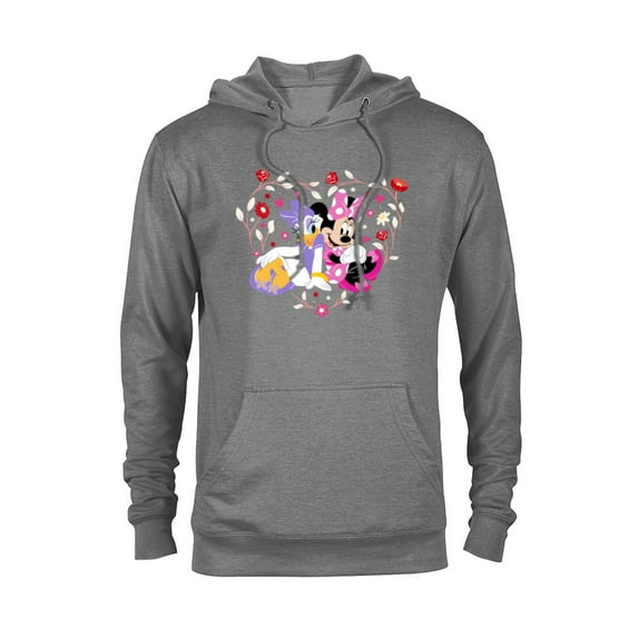 Disney Minnie and Daisy BFF Heart Galentine’s Day - Pullover Hoodie for Adults – Customized-Graphite Heather