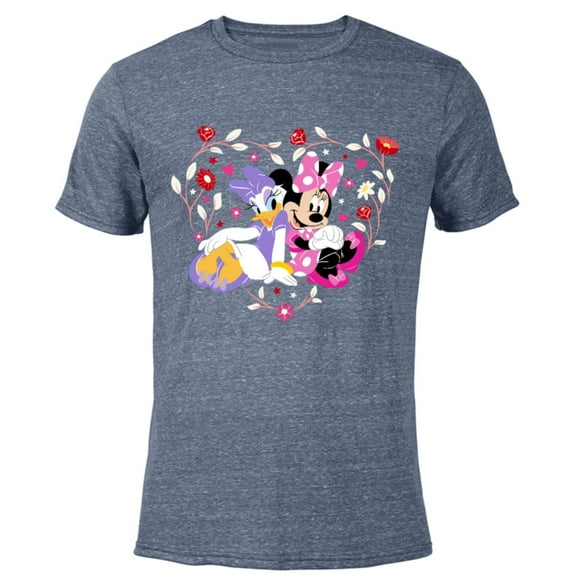 Disney Minnie and Daisy BFF Heart Galentine’s Day - Short Sleeve Blended T-Shirt for Adults – Customized-Navy Heather