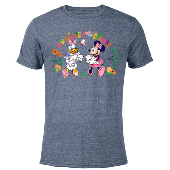 Disney Minnie and Daisy Bunnies and Bows Girls’ Easter - Short Sleeve Blended T-Shirt for Adults - Customized-Navy Heather