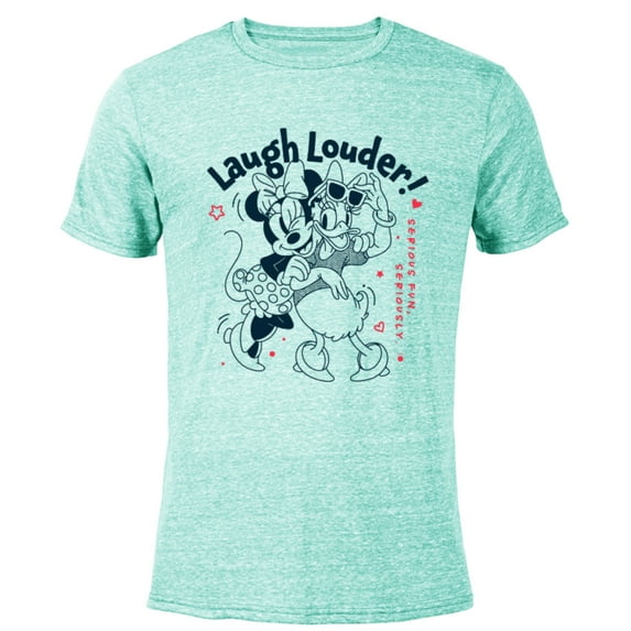 Disney Minnie and Daisy Laugh Louder Seriously Fun - Short Sleeve Blended T-Shirt for Adults – Customized-Ocean Blue
