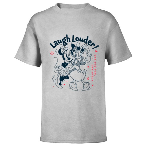 Disney Minnie and Daisy Laugh Louder Seriously Fun - Short Sleeve T-Shirt for Kids – Customized-Athletic Heather