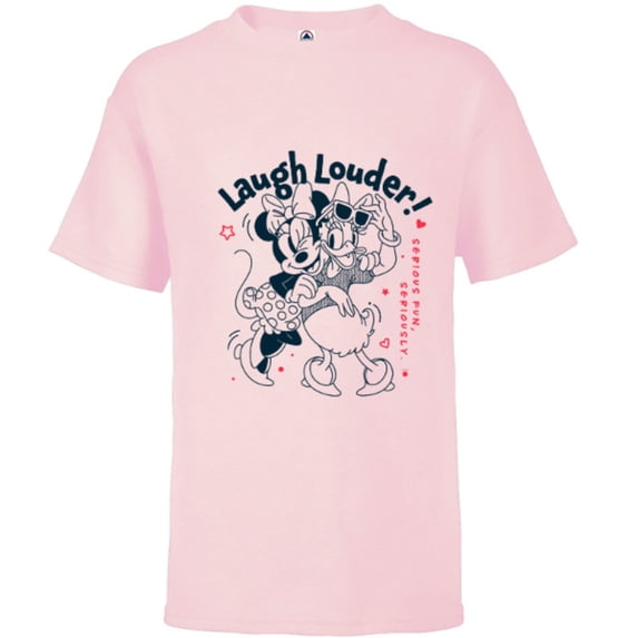 Disney Minnie and Daisy Laugh Louder Seriously Fun - Short Sleeve T-Shirt for Kids – Customized-Soft Pink