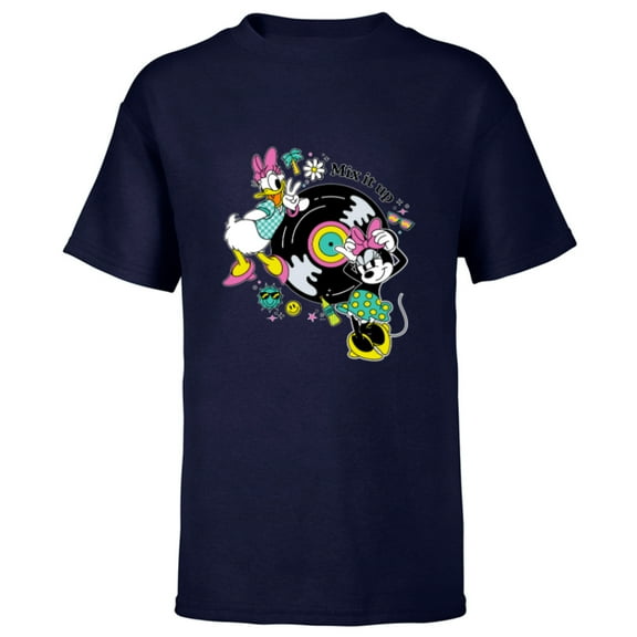 Disney Minnie and Daisy Mix It Up Retro - Short Sleeve T-Shirt for Kids - Customized-Navy