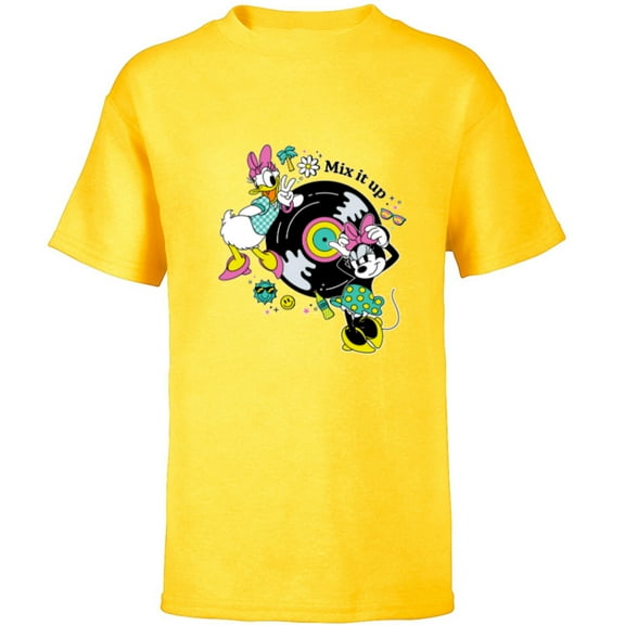 Disney Minnie and Daisy Mix It Up Retro - Short Sleeve T-Shirt for Kids - Customized-Yellow