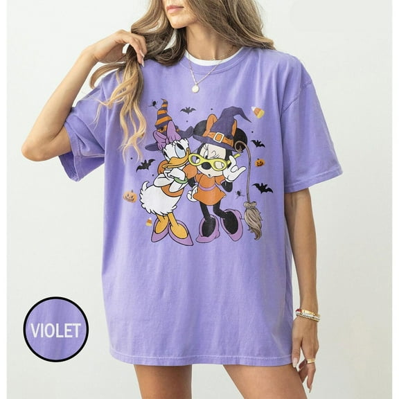 Disney Minnie and Daisy Witch Halloween Comfort Colors T-Shirt, Disney Friends Spooky Shirt