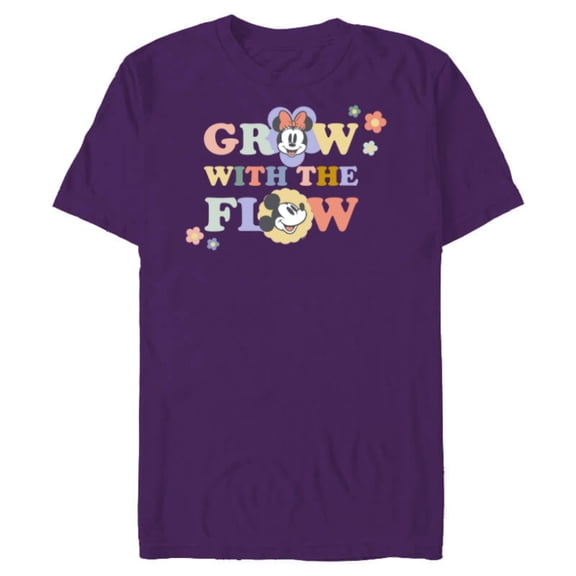 Disney Minnie and Mickey Mouse Grow with the Flow Springtime - Short Sleeve Blended T-Shirt for Adults - Customized-Purple