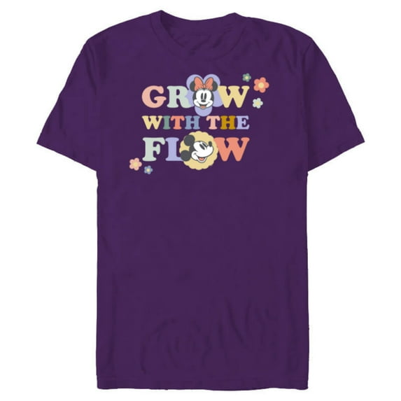 Disney Minnie and Mickey Mouse Grow with the Flow Springtime - Short Sleeve Blended T-Shirt for Adults - Customized-Purple