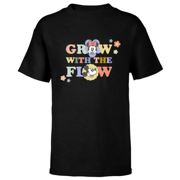 Disney Minnie and Mickey Mouse Grow with the Flow Springtime - Short Sleeve T-Shirt for Kids - Customized-Black