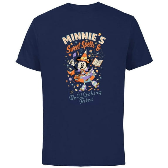 Disney Minnie’s Sweet Spells & Be-Witching Bites Halloween - Short Sleeve Cotton T-Shirt for Adults - Customized-Athletic Navy
