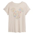 thumbnail image 1 of Disney - Mm Floral Ears - Juniors Oversized Graphic T-Shirt, 1 of 4