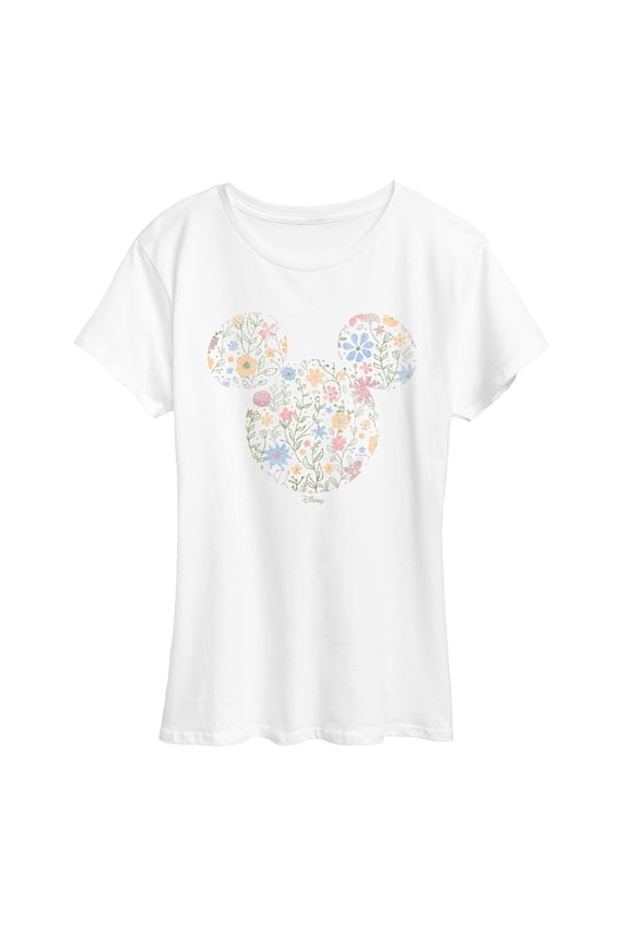 - Mm Floral Ears - Women's Short Sleeve Graphic T-Shirt