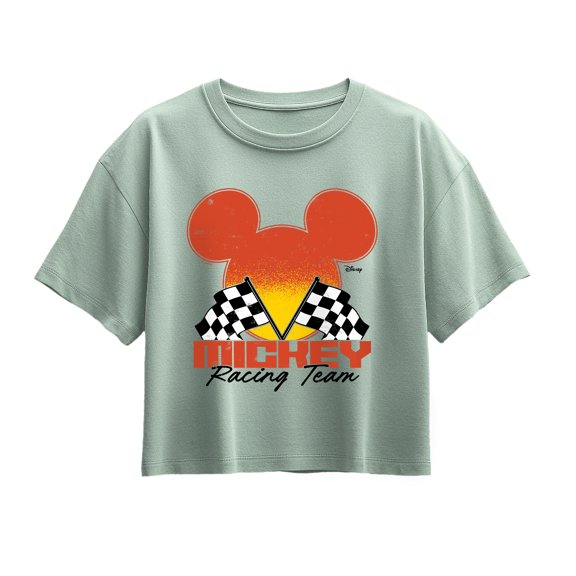 Disney - Mickey Racing Team - Youth Girl Short Sleeve Boxy Tee