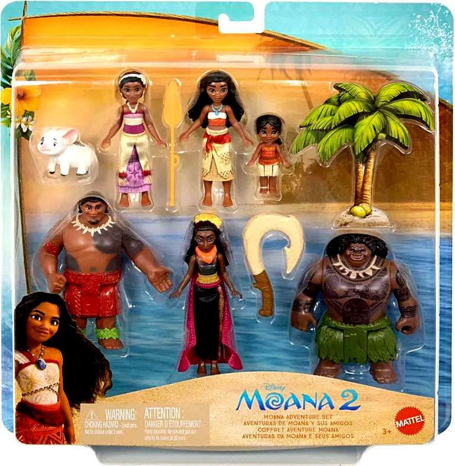Disney Moana 2 Adventure Set with 6 Small Dolls \u0026 Accessories Toy New with Box