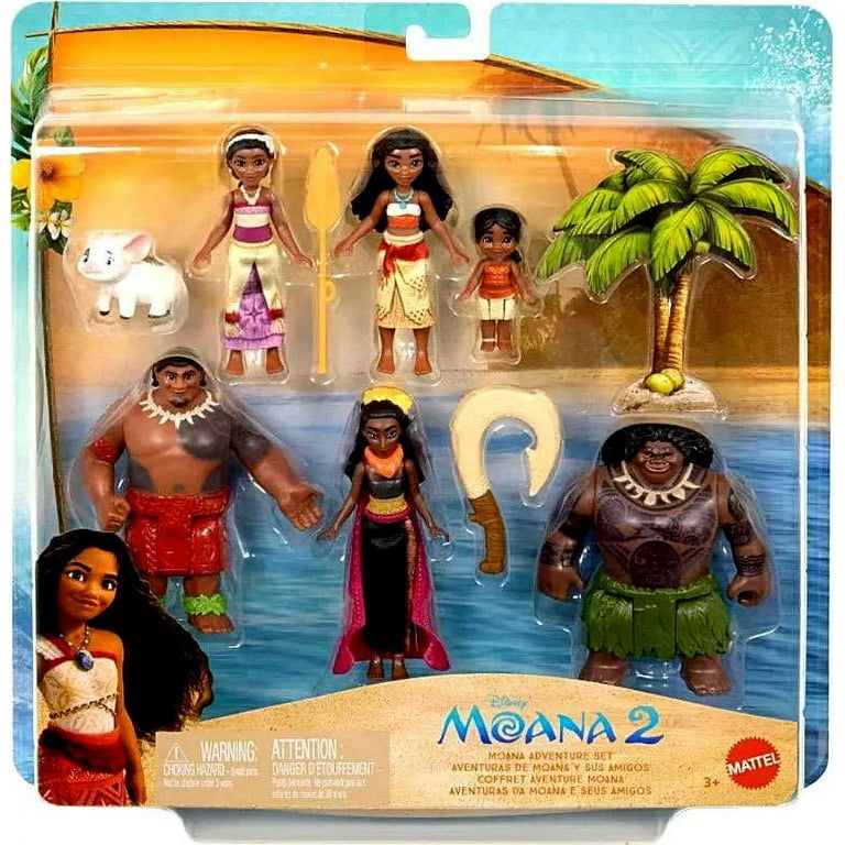 Mattel Disney Moana 2 Adventure Set, 6 Small Dolls with