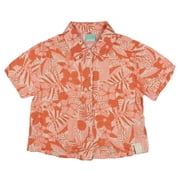 Disney Moana 2 Collared Button-Up Boys' T-Shirt with Pink Floral Design
