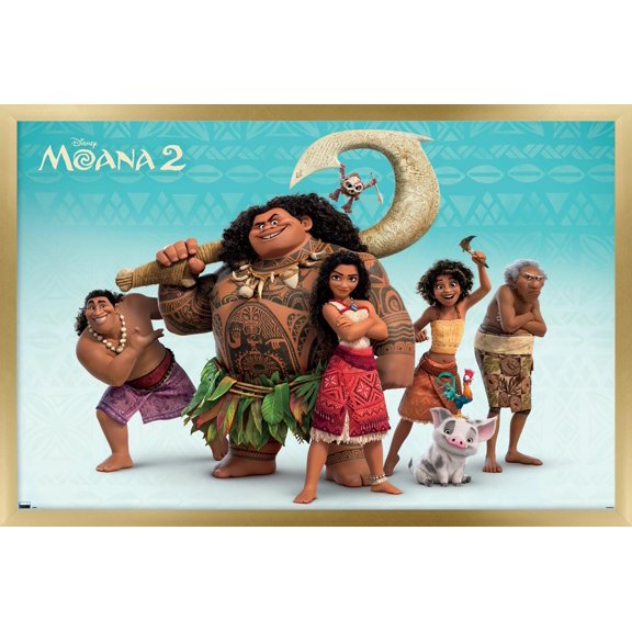 Disney Moana 2 - Group Wall Poster, 22.375" x 34" Framed