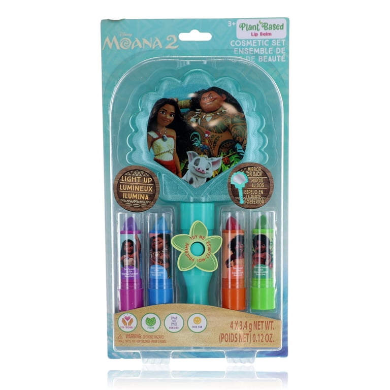 LAKAU & MOANA 美容液 セット Moana Light Up Mirror & Lip Balms by Disney, 5 Piece Cosmetic Set