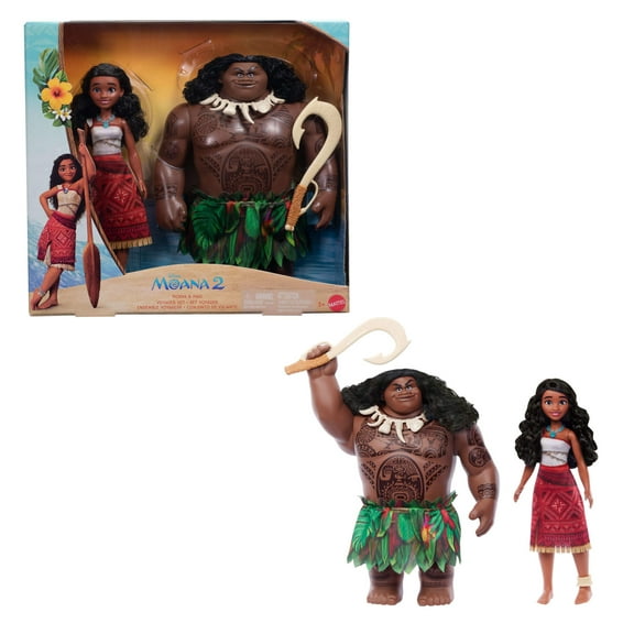 Disney Moana 2 Moana & Maui Voyager Set with 2 Fashion Dolls & 4 Accessories, Inspired by the Movie