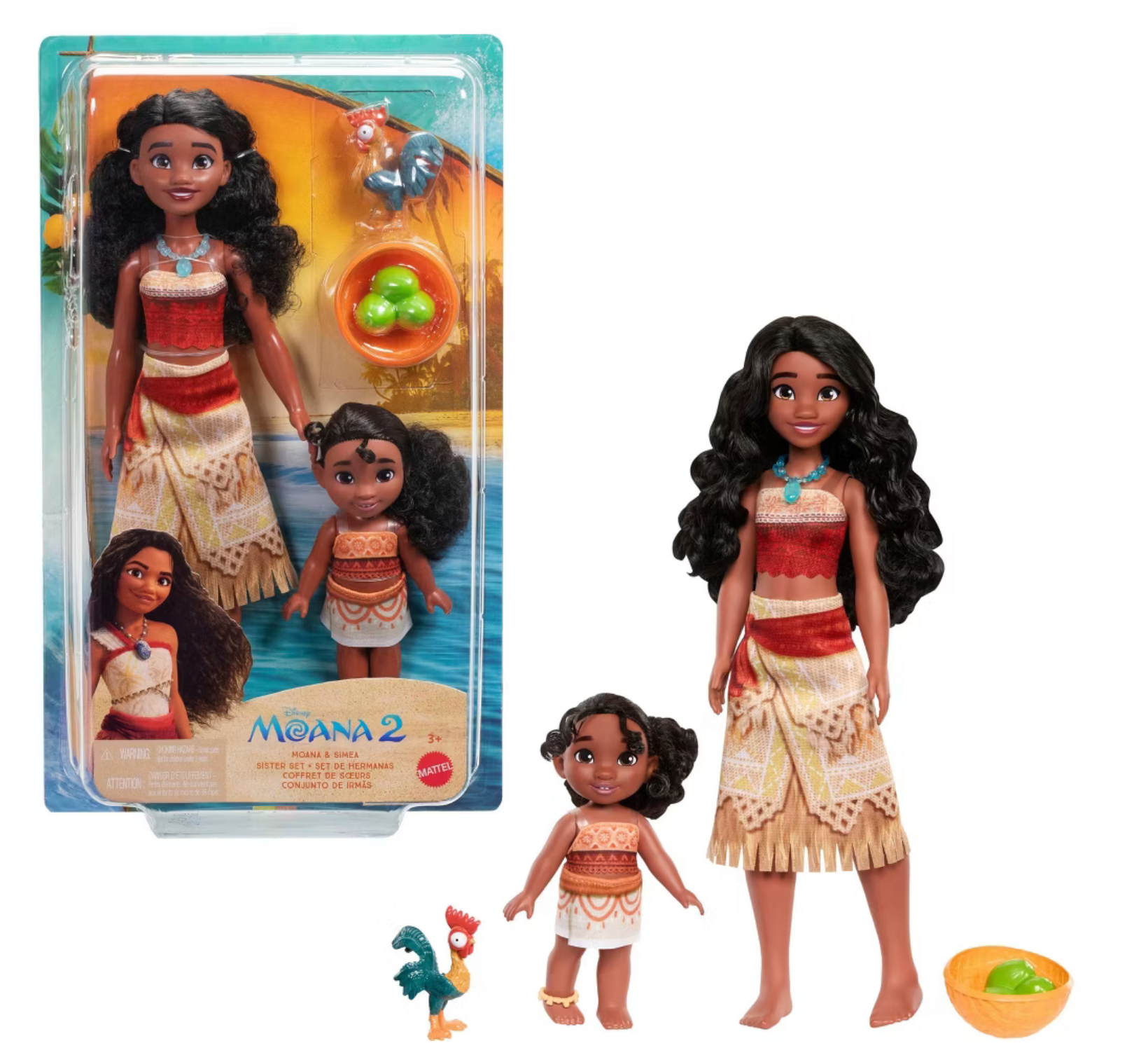 Disney Moana 2 Moana & Simea Sister Set with Fashion Dolls & Accessories