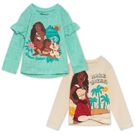 Disney Moana 2 Pack Long Sleeve T-Shirts Infant to Big Kid