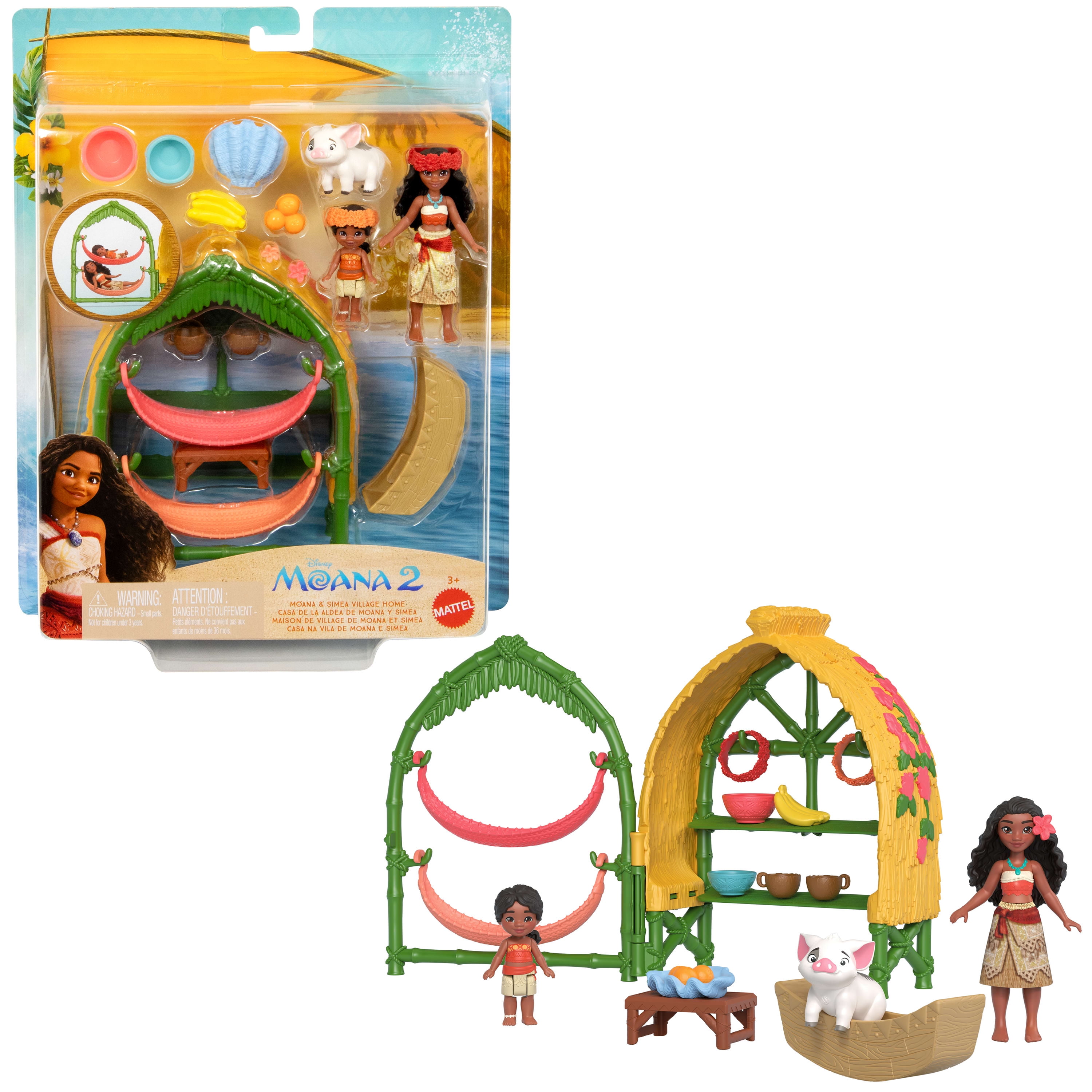 Disney Moana 2 Toys, Moana & Simea Village Home Playset, 2