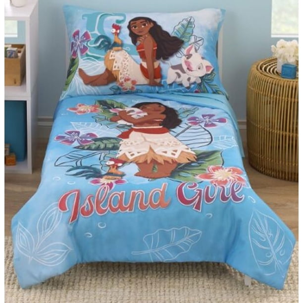 Disney Moana 4 Piece Toddler Bedspread Bedding Set - Walmart