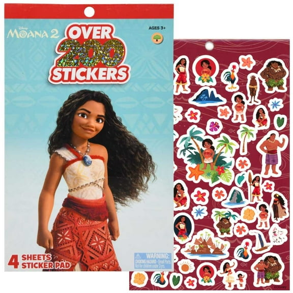 Disney Moana 4 Sheet Foil Cover Sticker Pad, 200+ Stickers