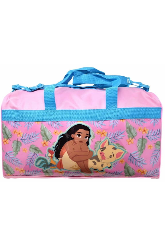 Pink Disney Moana Duffle Bag, for Travel, School, Sports, Daycare, or Vacation