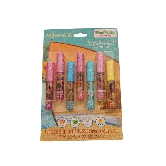Disney Moana 7 Pack Lip Gloss On Card
