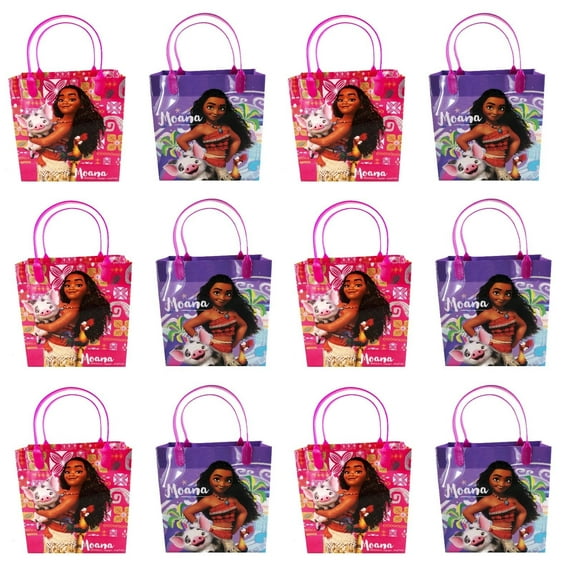 Disney Moana Assorted Goodie Gift Bags, Medium Size, 12 Pack