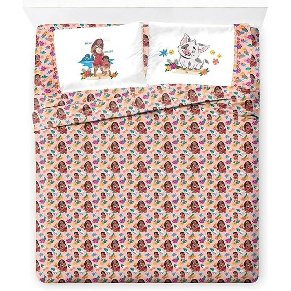 Disney Moana Back Together 4 Piece Full Size Kids Sheet Set