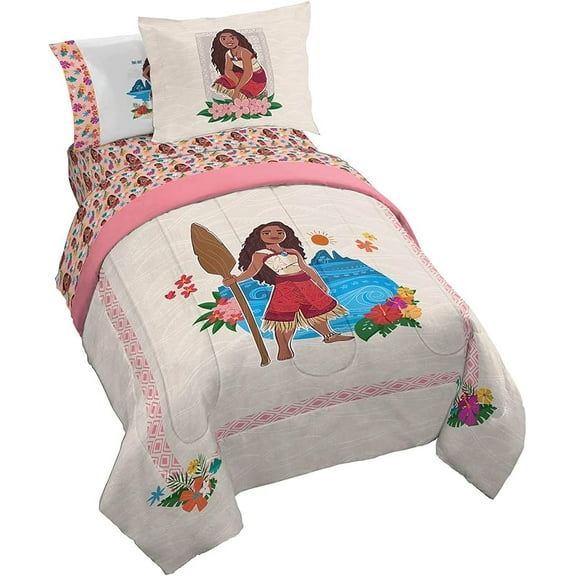 Disney Moana Back Together 7 Piece Full Size Kids Bed Set with Shams