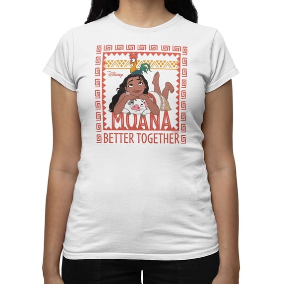 Disney Moana Better Together Frame Women's T-Shirt (White, S-XXL)