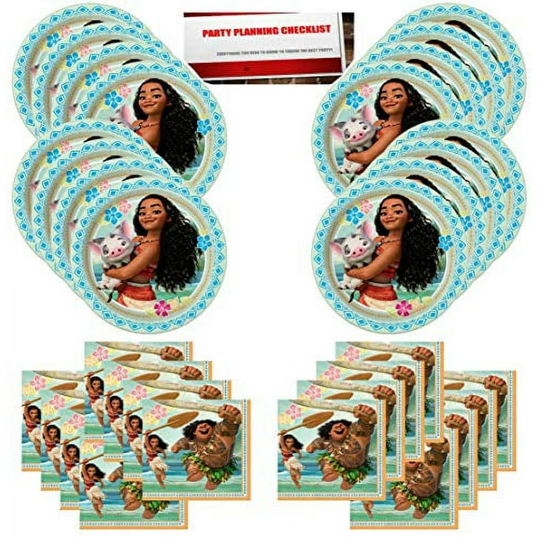 Moana Tableware Party Kit for 16 Guests