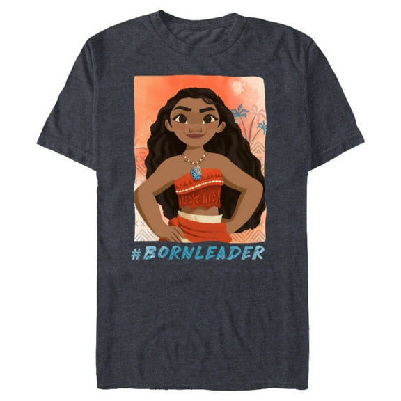 Disney Moana #BornLeader T-Shirt- Short Sleeve Blended T-Shirt for Adults - Customized-Navy Heather
