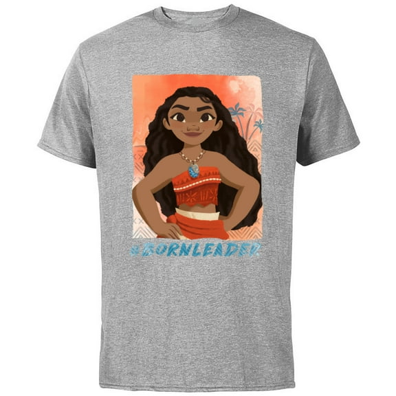 Disney Moana #BornLeader T-Shirt - Short Sleeve Cotton T-Shirt for Adults - Customized-Athletic Heather