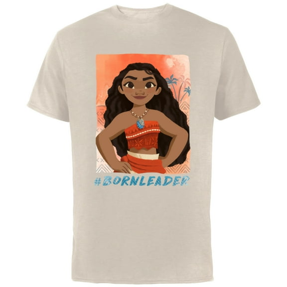 Disney Moana #BornLeader T-Shirt - Short Sleeve Cotton T-Shirt for Adults - Customized-Natural