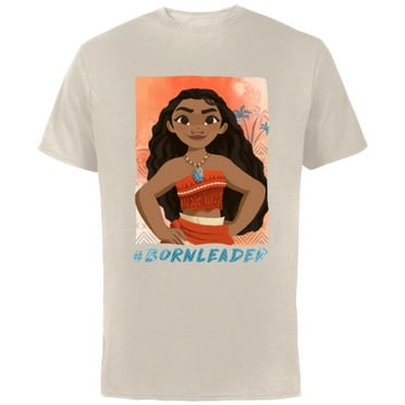 Disney Moana #BornLeader T-Shirt - Short Sleeve Cotton T-Shirt for Adults - Customized-Natural