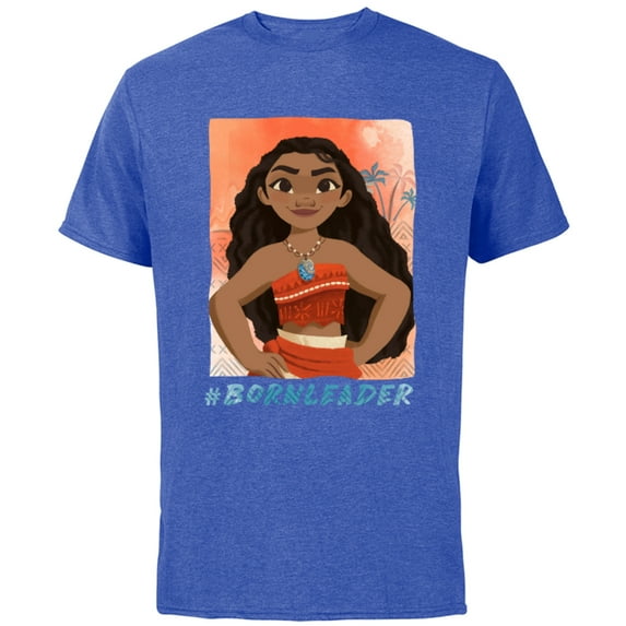 Disney Moana #BornLeader T-Shirt - Short Sleeve Cotton T-Shirt for Adults - Customized-Royal Heather