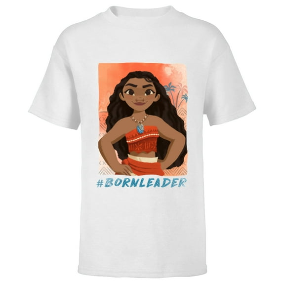 Disney Moana #BornLeader T-Shirt - Short Sleeve T-Shirt for Kids - Customized-White
