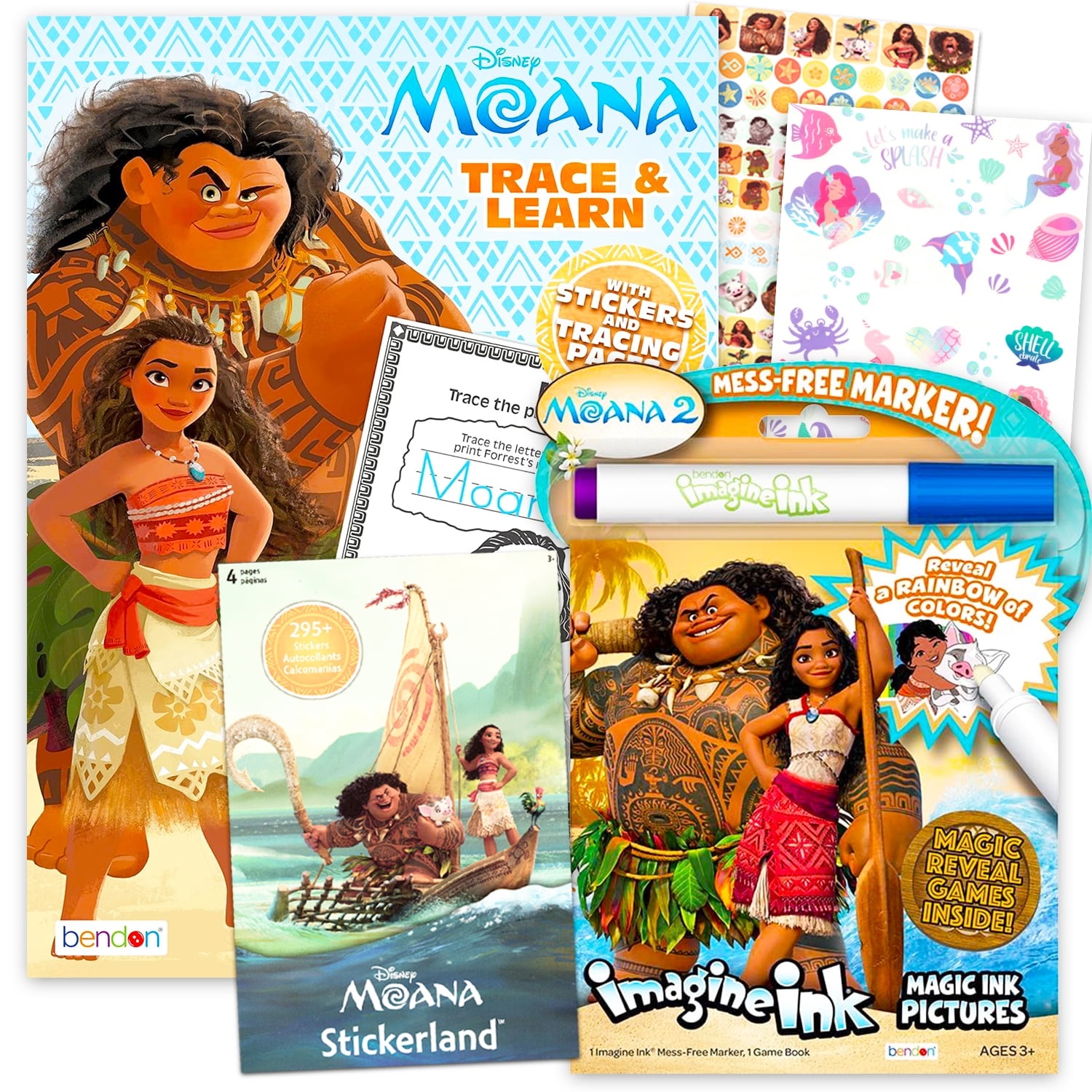 Disney Moana Coloring & Activity Book with Moana Stickers, Mess-Free ...