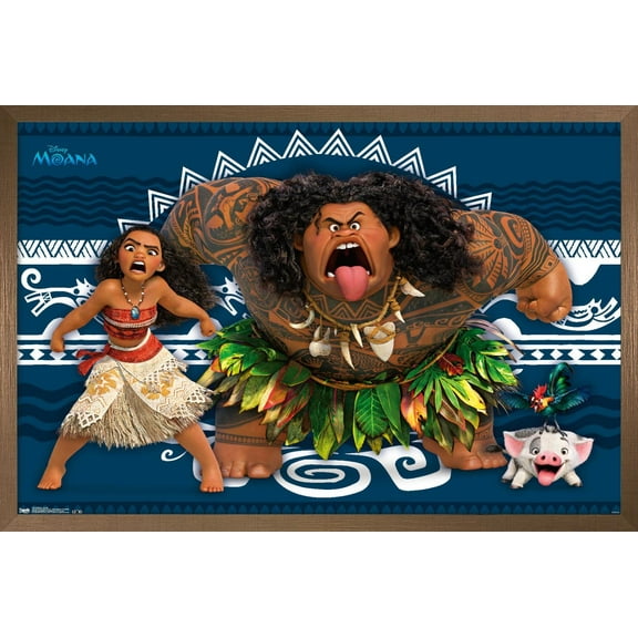Disney Moana - Faces Wall Poster, 14.725" x 22.375", Framed